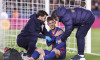Dani Olmo of FC Barcelona injured after scoring a goal during the Spanish championship LaLiga football match between FC Barcelona and Atletico de Madrid on 2 December 2025 at Camp Nou stadium in Barcelona, Spain