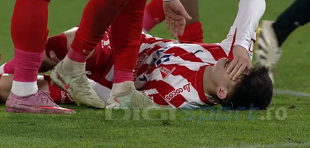 Diagnostic crunt pentru fotbalistul de 17 ani scos pe targă în lacrimi, la UTA - FCSB 3-0