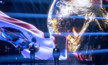 Andrea Bocelli performs during the FIFA World Cup 2026 Official Draw at John F. Kennedy Center for the Performing Arts on December 05, 2025 in Washington, DC.
