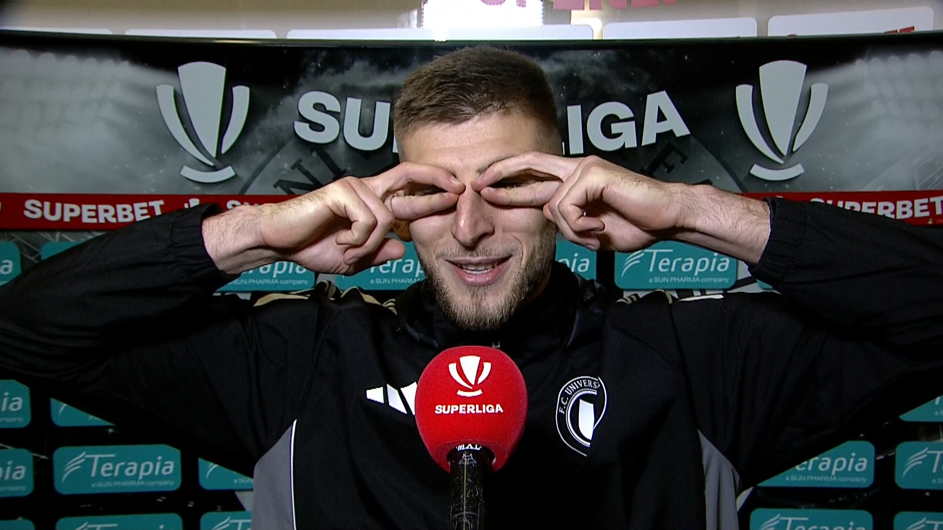 Jovo Lukic a făcut show la flash-interviu, după ce a dat un hat-trick în ”U” Cluj - Hermannstadt