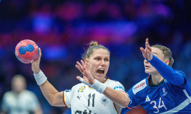 ROTTERDAM, NETHERLANDS - DECEMBER 12: Xenia Smits of Germany during the IHF Worldchampionship 2025 1/2 final match for women, between France and Germany at Ahoy on December 12, 2025 in Rotterdam, Netherlands. (Photo by Henk Seppen/Orange Pictures)