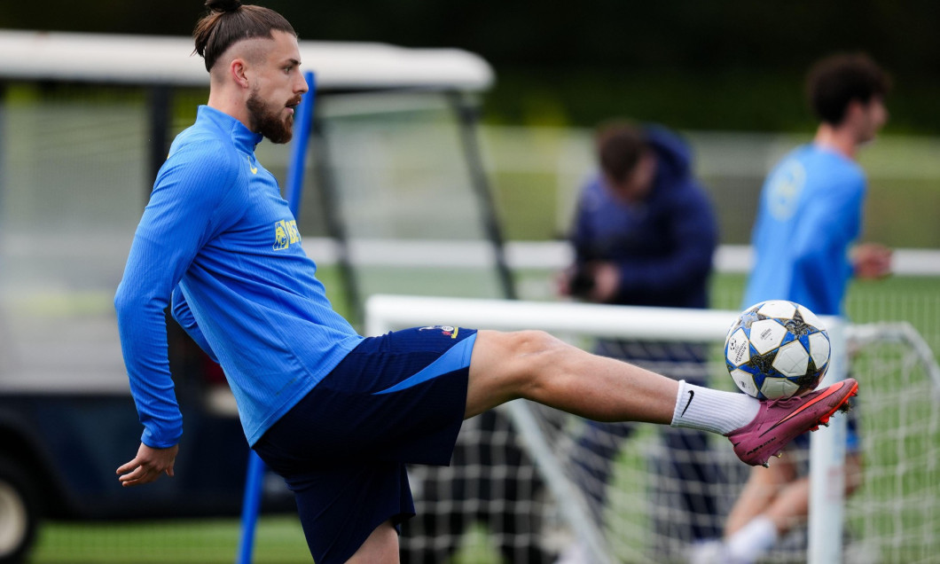 Tottenham Hotspur's Radu Dragusin during a training session at the Tottenham Hotspur Training Centre, London. Picture date: Tuesday October 21, 2025.