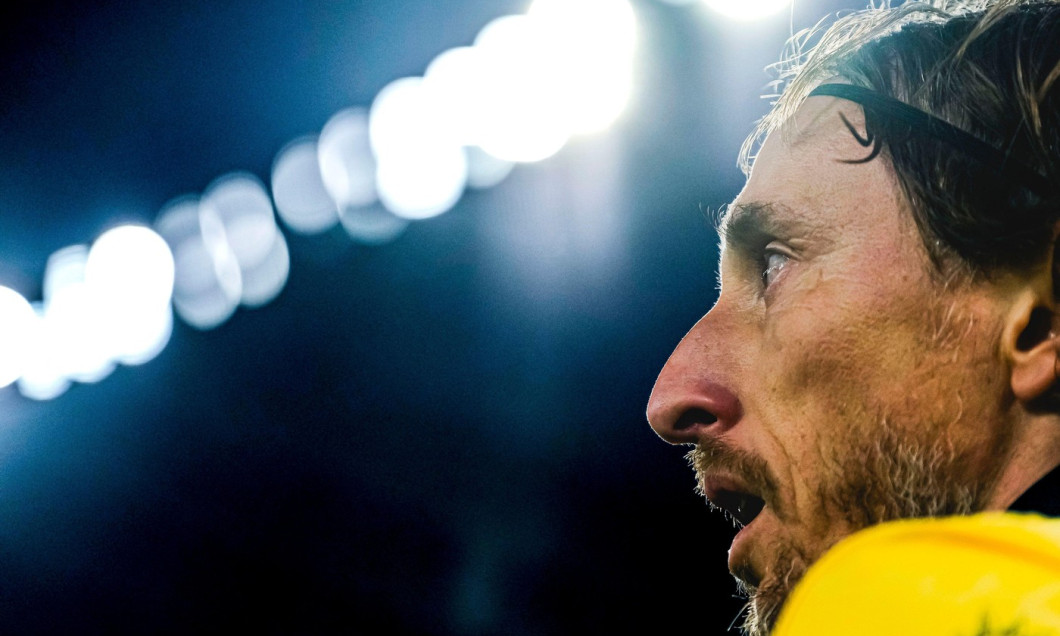 Milan’s Croatian midfielder Luka Modric looks during Coppa Italia round of 16 football match between SS Lazio vs AC Milan at Olimpico Stadium on December 04, 2025, in Rome.