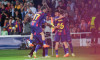 Barcelona, Esp. 21st Oct, 2025. FC BARCELONA vs OLIMPIACOS FC October 21, 2025 Fermin Lopez (16) of FC Barcelona celebrates scoring his team's second goal with Dro Fernandez (27) of FC Barcelona and teammates during the soccer match corresponding to the t