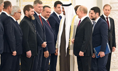 Russian President Vladimir Putin meets with United Arab Emirates (UAE) President Mohammed bin Zayed Al Nahyan in the Kremlin.