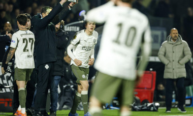 DEN BOSCH - (L-R) Dennis Man of PSV Eindhoven, Nicolas Verkooijen of PSV Eindhoven during the round of 16 KNVB Cup match between FC Den Bosch and PSV at De Vliert Stadium on January 14, 2026, in Den Bosch, Netherlands. MAURICE VAN STEEN / ANP