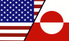 Flaggen von den USA und Grönland