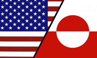 Flaggen von den USA und Grönland