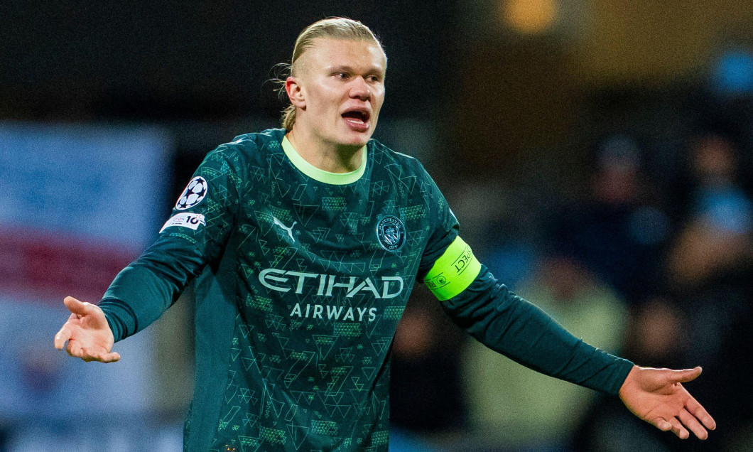 Bodø 20260120. Manchester City's Erling Braut Haaland during the Champions League football match between Bodø/Glimt and Manchester City at Aspmyra Stadium. Photo: Fredrik Varfjell / NTB This text is auto translated