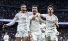 Raul Asencio of Real Madrid CF celebrates a goal 2-0 during the Spanish championship LaLiga football match between Real Madrid CF and Levante UD on 17 January 2026 at Bernabeu Stadium in Madrid, Spain
