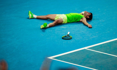 Melbourne, Victoria, Australia. 30th Jan 2026. Carlos Alcaraz (ESP) is pictured following his victory in the Semifinals of the Australian Open 2026 Men's Singles on Rod Laver Arena in Melbourne, Australia on 30 January 2026. (Photo Credit: Nick Strange/Fo