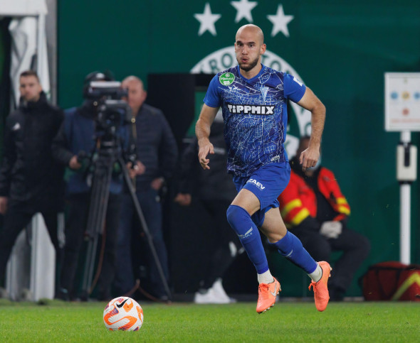 BUDAPEST, HUNGARY - OCTOBER 30: Matyas Tajti of ZTE FC runs with the ball during the Hungarian OTP Bank Liga match between Ferencvarosi TC and ZTE FC at Groupama Arena on October 30, 2022 in Budapest, Hungary.