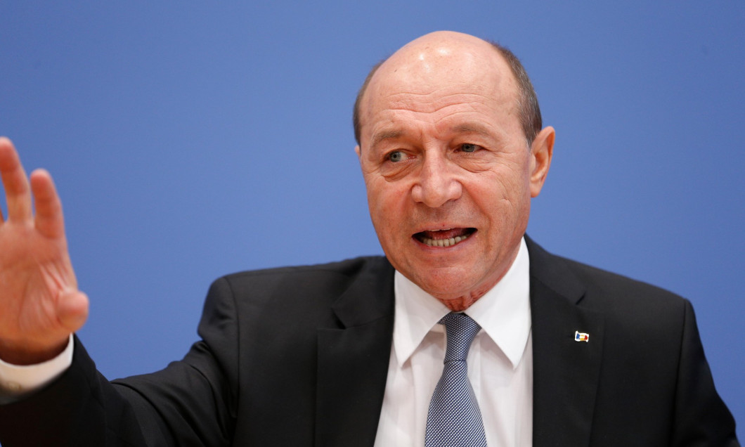 Berlin, Germany. January 31th, 2014. President of Romania, Basescu, gives a press conference at house of the federal press conference in Berlin around the Subjects: ' Partnership Romania - Germany / achievement of Romania as an EU member / regional securi