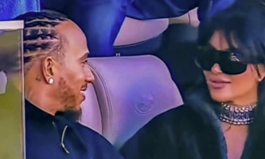 Lewis Hamilton and Kim Kardashian together at the Super Bowl