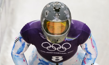 Ukraine's Vladyslav Heraskevych during the Men's Skeleton Training at the Cortina Sliding Centre, on day three of the Milano Cortina 2026 Winter Olympics, Italy. Picture date: Monday February 9, 2026.