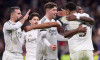 Madrid, Spain. 20th Jan, 2026. (From L to R) Daniel Carvajal, Fran Garcia, Federico Valverde, Vinicius Junior and Jude Bellingham of Real Madrid CF celebrate a goal during the UEFA Champions League 2025/2026 first round day 7 football match between Real M