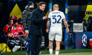 Dortmund, Germany. 28th Jan, 2026. DORTMUND, GERMANY - JANUARY 28: head coach Cristian Chivu of FC Internazionale Milano giving instructions to Federico Dimarco of FC Internazionale Milano during the UEFA Champions League 2025/26 League Phase MD8 match be