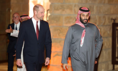 The Prince of Wales (left) with the Crown Prince and Prime Minister of the Kingdom of Saudi Arabia Mohammed bin Salman bin Abdulaziz Al Saud on a tour of the Unesco World Heritage Site At-Turaif Diriyah in Diriyah, during his visit to the Kingdom of Saudi