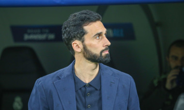 Madrid, Spain, March 11, 2026: Real Madrid coach Álvaro Arbeloa during the first leg of the UEFA Champions League Round of 16 2025-26 between Real Madrid and Manchester City, on March 11, 2026, at the Santiago Bernabéu Stadium in Madrid, Spain. Credit: Al