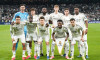 MADRID, SPAIN - MARCH 11: Thibaut Courtois, Trent Alexander-Arnold, Antonio Rudiger, Dean Huijsen, Ferland Mendy, Federico Valverde, Arda Guler, Aurelien Tchouameni, Thiago Pitarch, Brahim Diaz, and Vinicius Junior of Real Madrid pose for the team picture