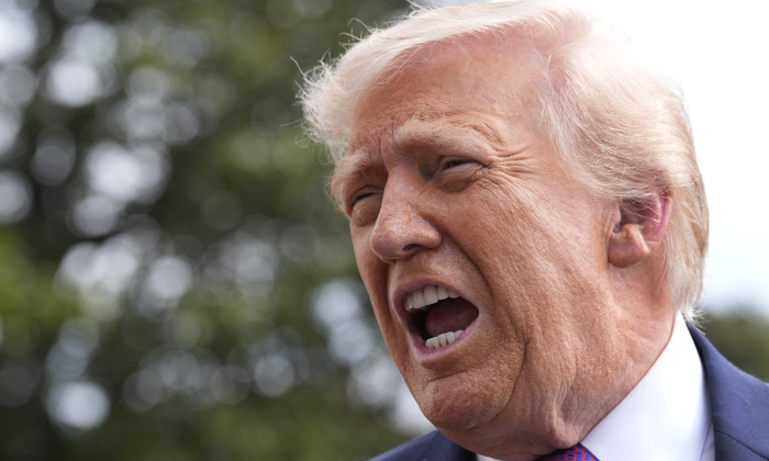 Donald J. Trump Speaks To Media Before Boarding Marine One At The White House With Karoline Leavitt - 11 Mar 2026