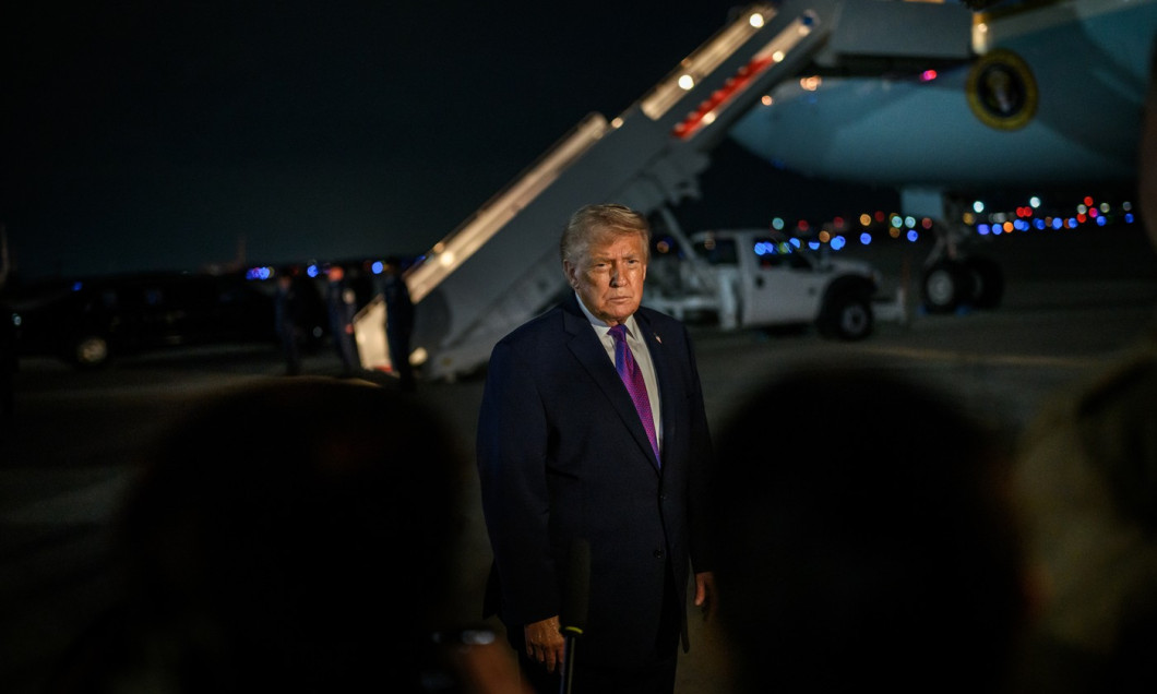 Trump speaks to the media