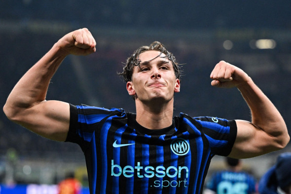 Francesco Pio Esposito of Inter FC celebrating after a goal during the Italian Serie A football match between Inter FC and US lecce on January 14th, 2026 at Giuseppe Meazza San Siro Siro stadium in Milan, Italy. Photo Tiziano Ballabio