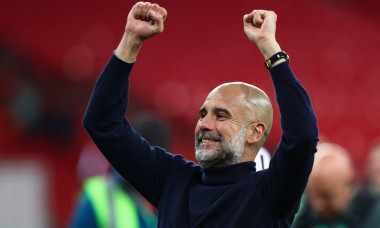 LONDON, UK - 22nd March 2026: Manchester City manager Pep Guardiola celebrates after the Carabao Cup Final match between Arsenal FC and Manchester City FC at Wembley Stadium (Credit: Craig Mercer/ Alamy Live News)