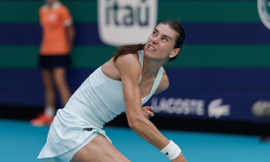 Miami, Florida, United States. 23rd Mar 2026. Sorana Cîrstea during her match against Coco Gauff at the Hard Rock Stadium for Women’s Singles Round of 16. Credit: Crystal Li/Alamy Live News