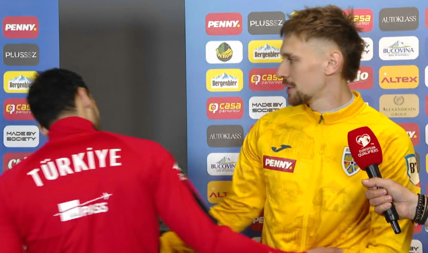 Interviul lui Ionuț Radu, întrerupt de Hakan Calhanoglu! Ce a spus portarul României, după meciul cu Turcia
