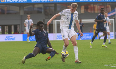 Finland s Oliver Antman is tackled by Cape Verde s Joao Paulo. Finland v Cape Verde, FIFA series international football