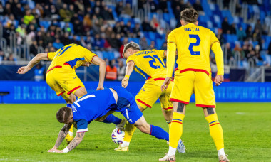 Bratislava, Slovakia, 31. March 2026. Pictured left to right Tomas Suslov of Slovakia and Vlad Dragomir during FIFA World Cup 2026 friendly Slovakia versus Romania. Credit: Dominika Kortvelyesiova/Alamy Live News