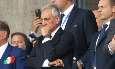 Gabriele Gravina, Präsident des italienischen Fußballverbandes, Aleksander Ceferin, UEFA-Präsident, VIP-Loge, UEFA EURO,