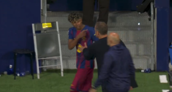 Imagine Stire Lamine Yamal, criză de nervi la finalul partidei cu Atletico. Hansi Flick a explicat totul | 2review.ro