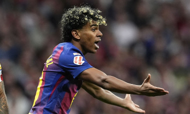 Match de football La Liga EA Sports opposant l'Atletico Madrid au FC Barcelone (1-2) au stade Riyadh Air Metropolitano à Madrid