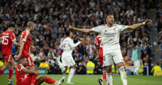 Madrid, Spain. 07th Apr, 2026. Kylian Mbappé of Real Madrid in action during the UEFA Champions League match between Real Madrid and Bayern Munich played at the Santiago Bernabéu Stadium. Final score: Real Madrid 1 - 2 Bayern Munich. Credit: D. Canales Ca