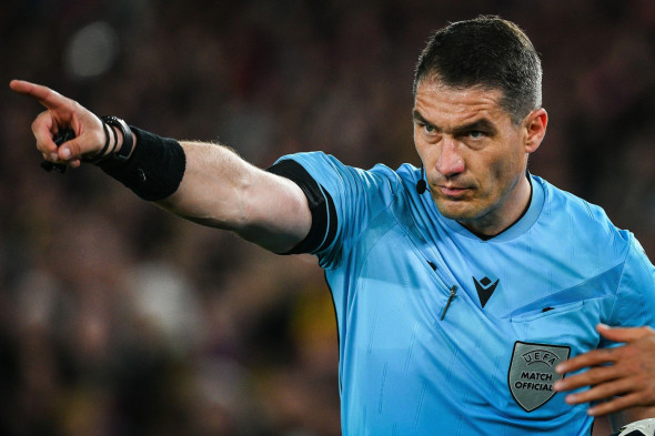 Referee Istvan KOVACS during the UEFA Champions League, Quarter-finals, 1st leg football match between FC Barcelona and Atletico de Madrid on 8 April 2026 at Camp Nou stadium in Barcelona, Spain