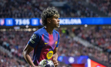 Madrid, Spain. 14th Apr, 2026. Lamine Yamal of FC Barcelona seen during the UEFA Champions League quarter-final second leg match between Atlético de Madrid and FC Barcelona played at the Riyadh Air Metropolitano Stadium. Final score: Atlético de Madrid 1