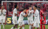 GER, Bavaria, Munich, Fussball, FC Bayern Munich - Real Madrid CF, at the Allianz Arena, Munich, Champions League, Quarter finals, second leg, April 15, 2026, from left: Kylian Mbappe (Real Madrid CF, 10), Eder Militao (Real Madrid CF, 3), Arda Guler (Rea