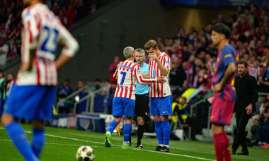 UEFA Champions League quarterfinal game between teams of Atletico de Madrid and FC Barcelona