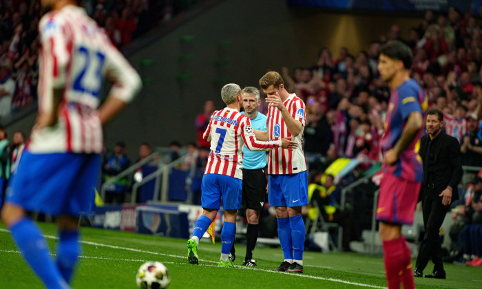 UEFA Champions League quarterfinal game between teams of Atletico de Madrid and FC Barcelona
