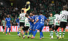 Lisbon, Portugal. 13 December 2025. Joao Goncalves goalkeeper of AVS goalkeeper saves the ball during the Sporting CP against AVS SAD for the Portuguese Liga at Estadio Jose Alvalade in Lisbon. Credit: Ricardo Rocha / Alamy Live News