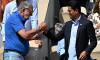 Ion Țiriac and President of Paris Saint Germain Nasser Al Khelaifi during an event to present the UEFA Champions League trophy on Court Philippe-Chatrier during French Open tennis tournament on day 9 at the Roland-Garros Complex in Paris, France on June 2