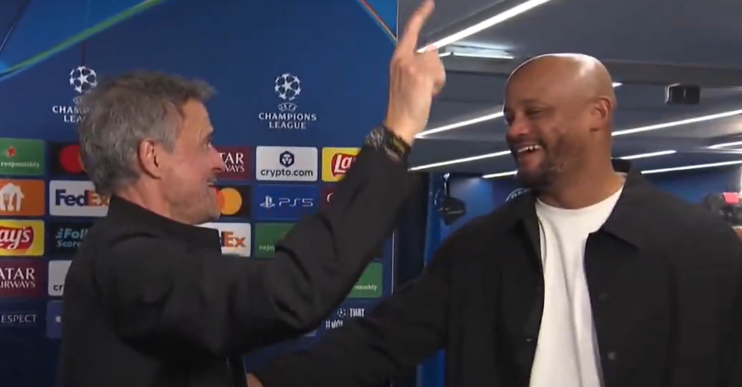 Imagine Stire Suspendat, Kompany a dat nas în nas cu Luis Enrique după PSG - Bayern! A primit o întrebare și a zis direct ”nu” | 2review.ro