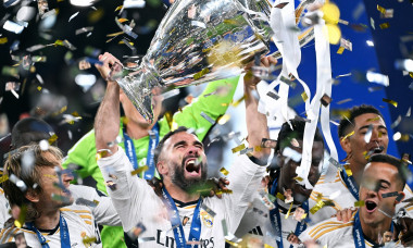 Fussball, Champions League Finale, Saison 2023/2024, Wembley Stadium London: Bor. Dortmund - Real Madrid 0:2; Jubel Dani