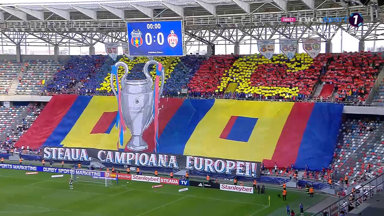 Imagine Stire Emoționant! Scenografia specială pregătită de Steaua, la 40 de ani de la câștigarea CCE. Nu l-au uitat pe Emeric Ienei | 2review.ro