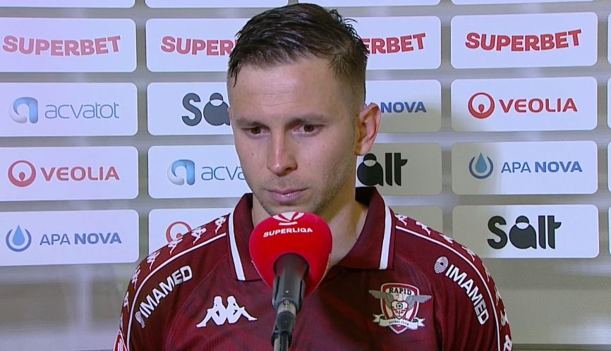 Imagine Stire Răzvan Onea, ”dărâmat” după ”U” Cluj - Rapid 1-0: ”Un singur gând am la sfârșit de interviu” | 2review.ro