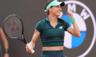 Sorana-Mihaela Cirstea of Romania celebrates at the end of the match against Aryna Sabalenka of Belarus at the Internazionali BNL d'Italia 2026 tennis tournament at Foro Italico in Rome (Italy) on May, 9, 2026.