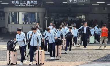 Football: North Korean team enroute to South Korea