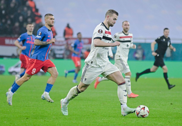 Matthijs de Ligt (Man Utd) pictured during the UEFA Europa League Group Stage game between FCSB (Romania) and Manchester United (England) held on 30th of January 2025 at National Arena in Bucharest.